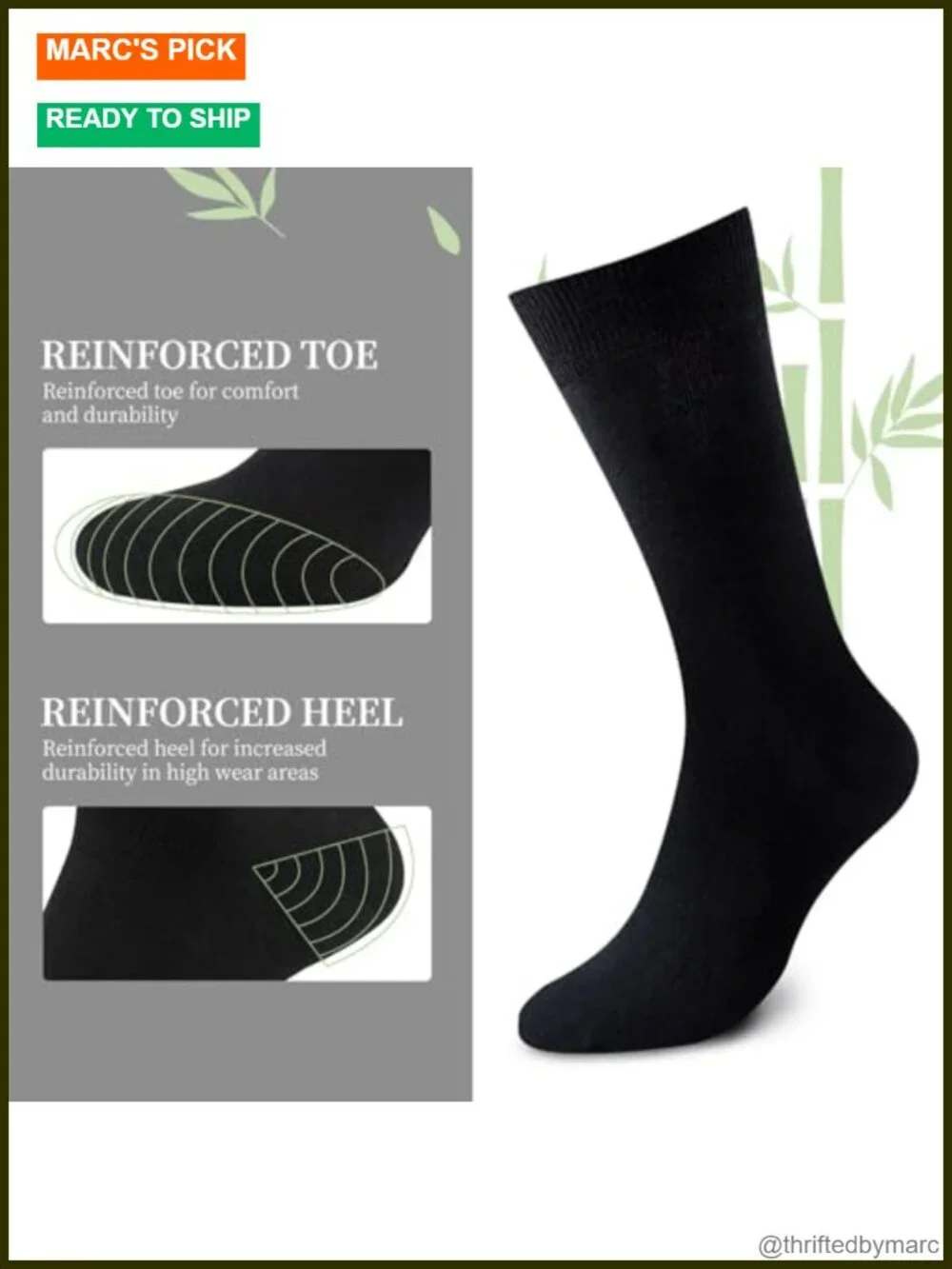 6 Pairs Mens Dress Socks Soft Breathable Bamboo Rayon Mid Calf Socks with Box